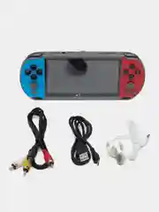 Игровая приставка X7 Plus, AV кабель, 8 бит, 7000 игр, сине-красная