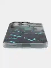 Бирюзовый силиконовый чехол на Honor X8B / Хонор X8B прозрачный, с рисунком, защита камеры