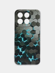 Силиконовый чехол на Honor X8B / Хонор X8B прозрачный, с рисунком, защита камеры