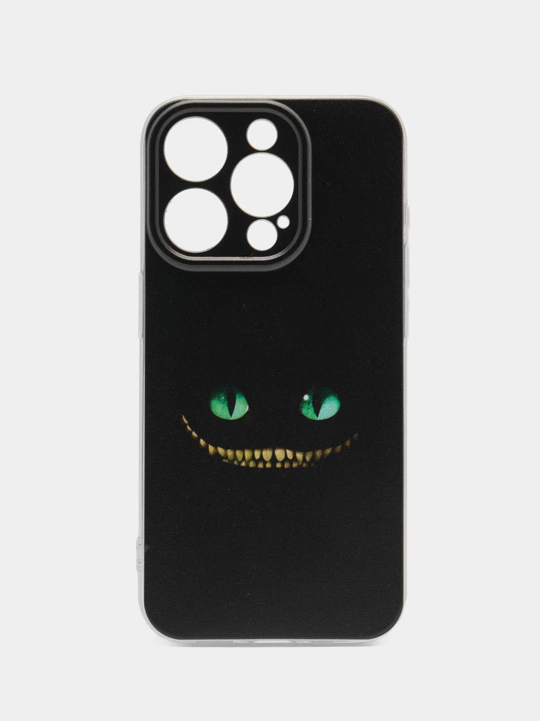 Черный чехол на Apple iPhone 15 Pro / Айфон 15 Про прозрачный, с рисунком, защита камеры
