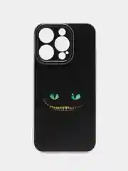 Черный чехол на Apple iPhone 15 Pro / Айфон 15 Про прозрачный, с рисунком, защита камеры