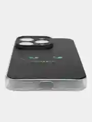 Черный чехол на Apple iPhone 15 Pro / Айфон 15 Про прозрачный, с рисунком, защита камеры