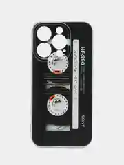 Хром чехол на Apple iPhone 15 Pro / Айфон 15 Про прозрачный, с рисунком, защита камеры