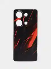 Красный чехол на Xiaomi Redmi Note 13 Pro 4G/Poco M6 Pro 4G, прозрачный, с рисунком, защита камеры