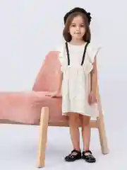 Молочный платье-сарафан из муслина для девочки