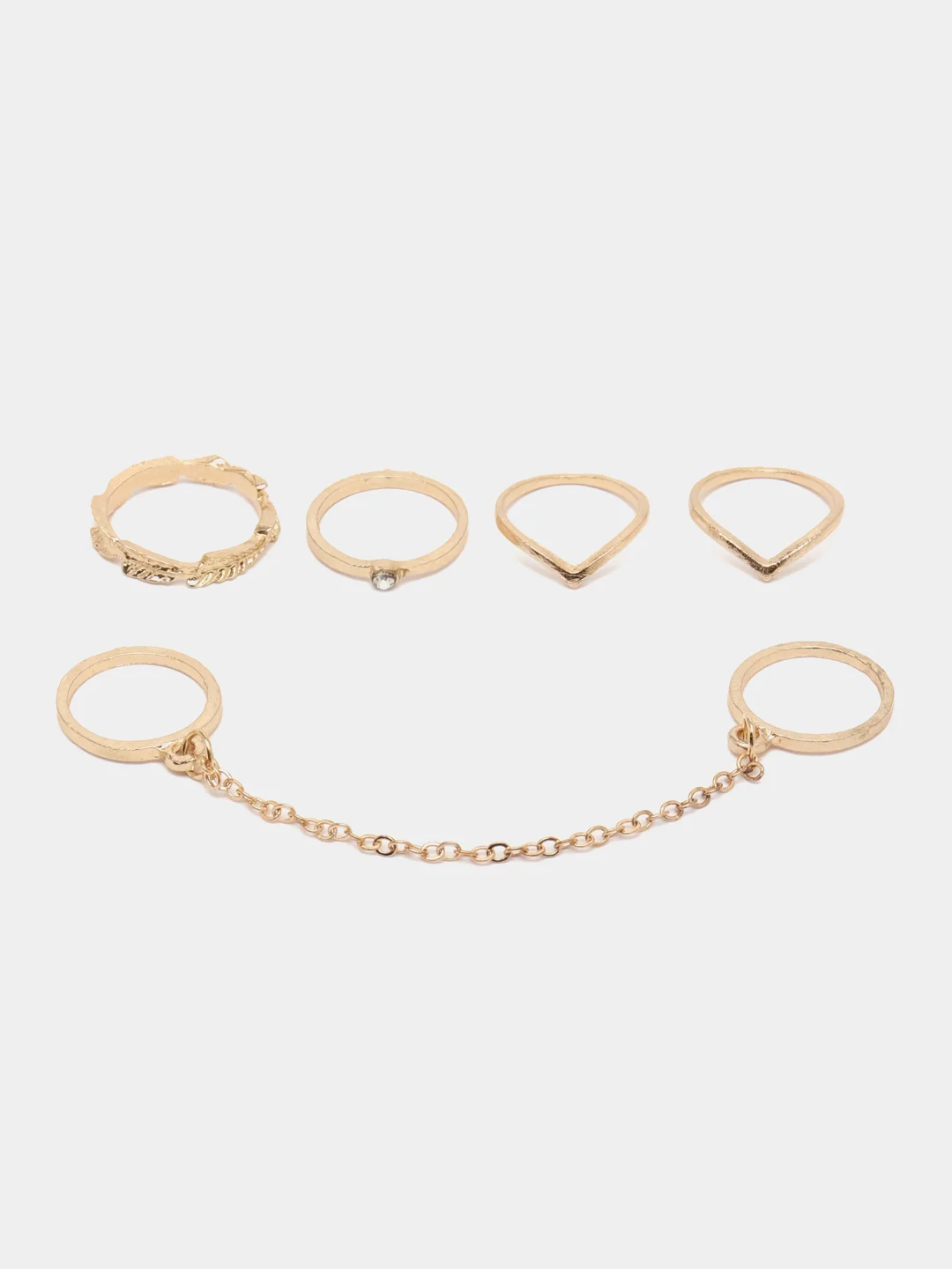 Золотой комплект из 6 корейских колец