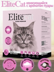 Наполнитель комкующийся с ароматом детской пудры EliteCat "Baby Powder", 6 л