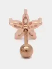 Алый микросерьга-пирсинг "Pink Gold" со стержнем из нержавеющей стали