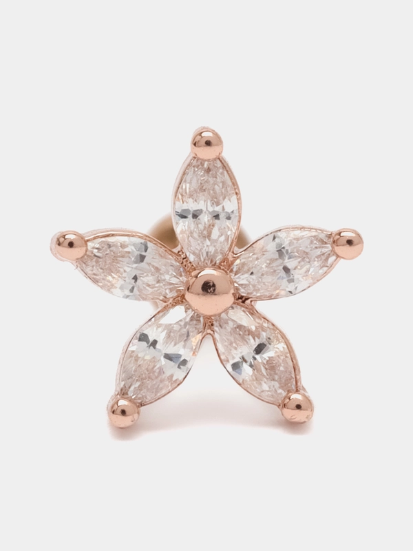 Микросерьга-пирсинг "Pink Gold" со стержнем из нержавеющей стали