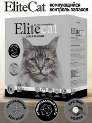 Наполнитель комкующийся с активированным углем Elitecat "Activated Carbon", 6 л