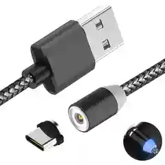 Золотой кабель магнитный USB - micro-USB, тканевая оплетка, длина 1 метр
