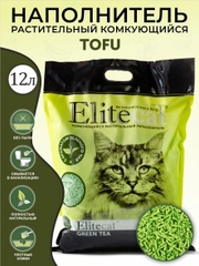 Наполнитель комкующийся, растительный ELITECAT "Tofu Green Tea", 12л / 5.4кг