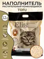 Наполнитель комкующийся, растительный ELITECAT "Tofu Original", 12л / 5.4кг