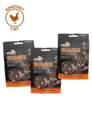 Лакомство для кошек GREENWOOD INSTINCT TREATS "Курица и сыр", кусочки, 50 г, комплект 3 шт
