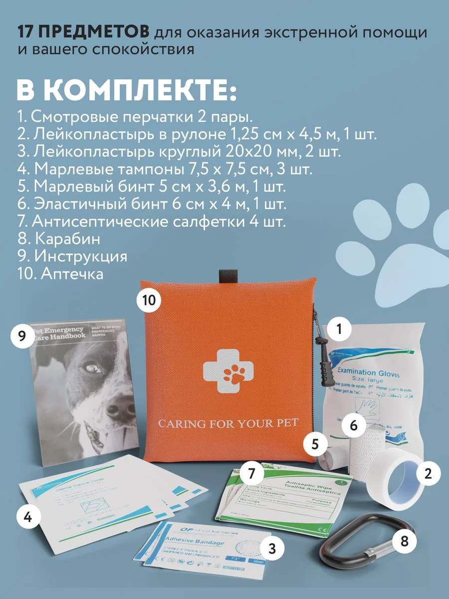 Ветеринарная аптечка PUREVACY. Дорожная автомобильная аптечка для собак и кошек