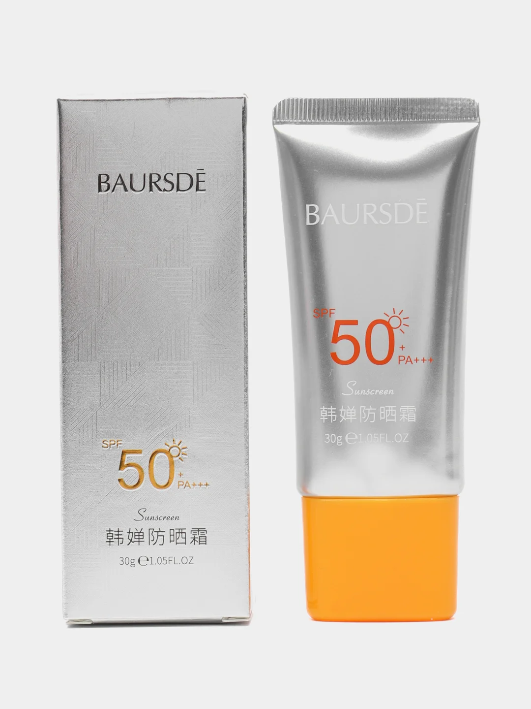 Оранжевый солнцезащитный крем от загара для лица и тела SPF50+, увлажняющий с коллагеном