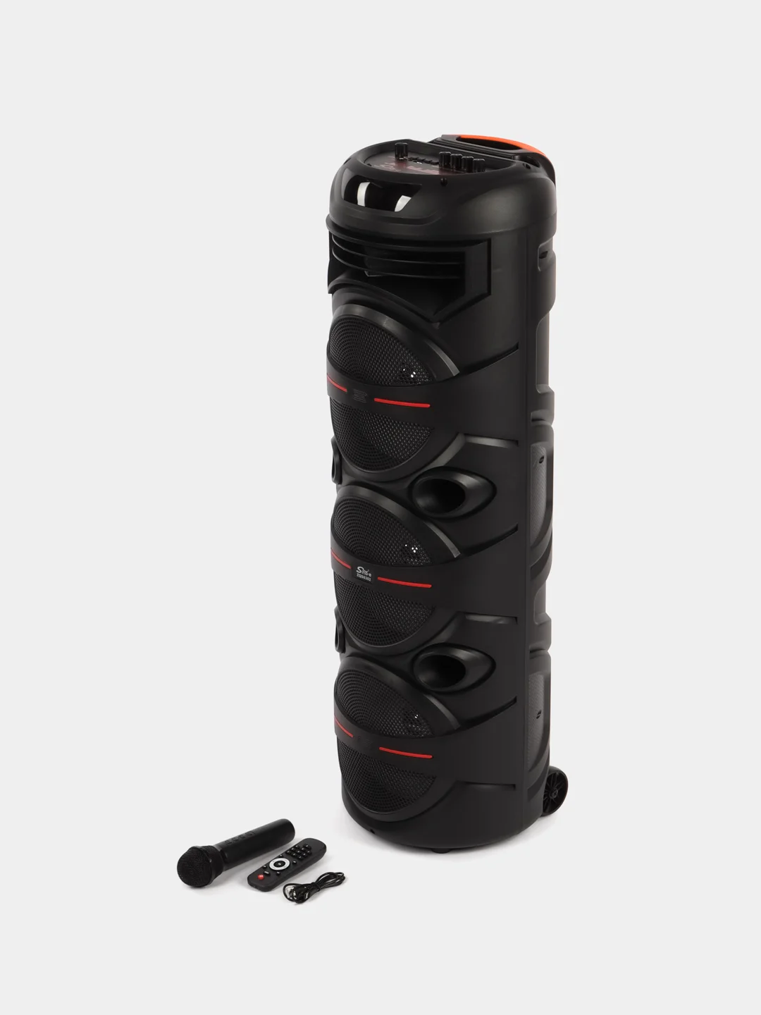 Хром колонка Bluetooth с LED-подсветкой ZQS 60Вт (USB/SD/AUX/FM) + микрофон/пульт