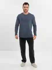 Индиго лонгслив мужской