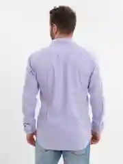Сиреневый рубашка мужская с длинным рукавом, приталенная Slim Fit