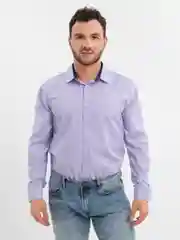 Сиреневый рубашка мужская с длинным рукавом, приталенная Slim Fit