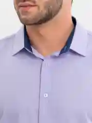 Сиреневый рубашка мужская с длинным рукавом, приталенная Slim Fit