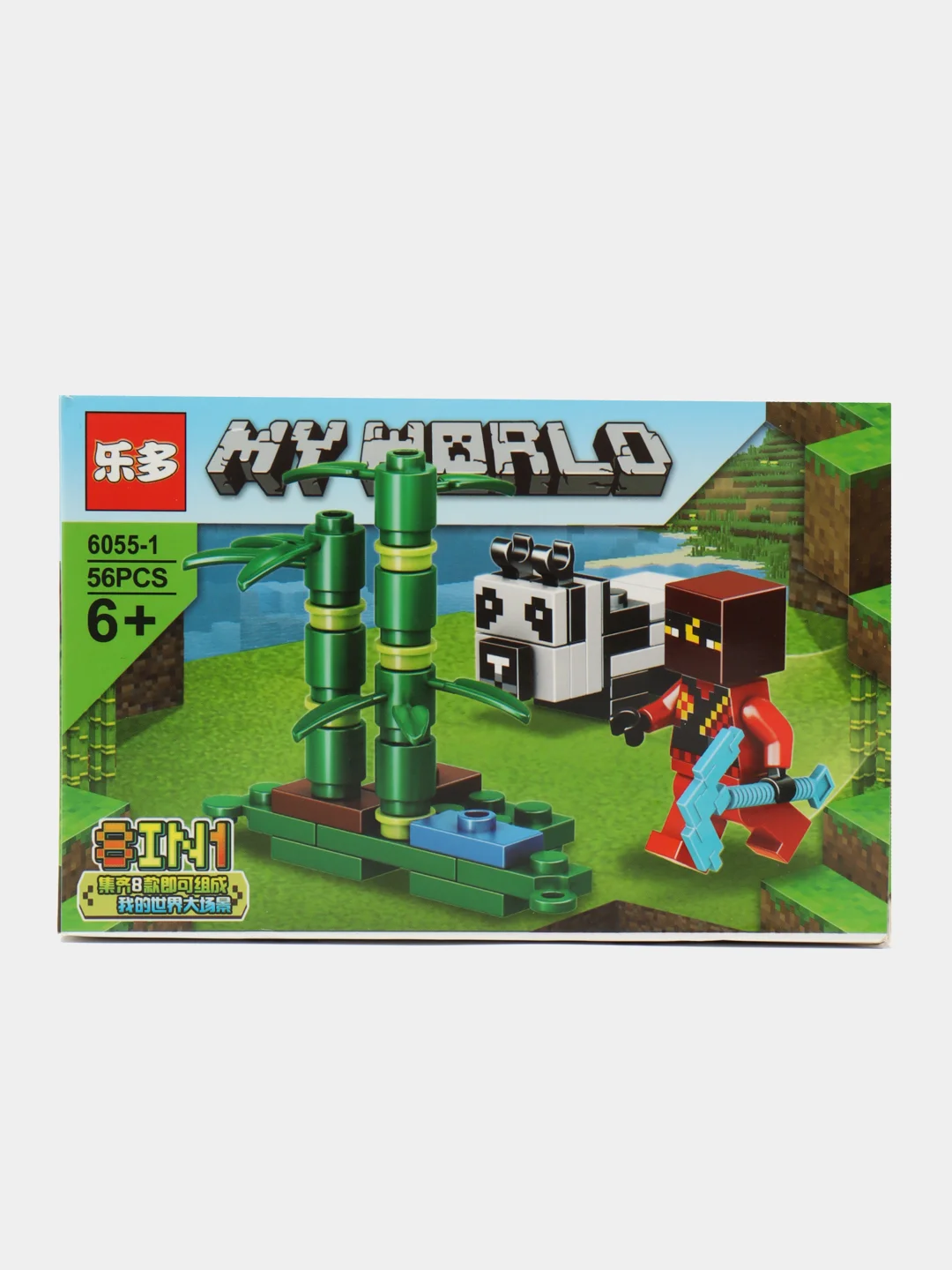 Зеленый конструктор My World, детский, Minecraft