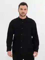 Черный мужской муслиновый летний костюм