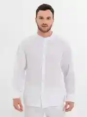 Белый мужской муслиновый летний костюм