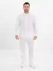 Белый мужской муслиновый летний костюм