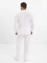 Белый мужской муслиновый летний костюм