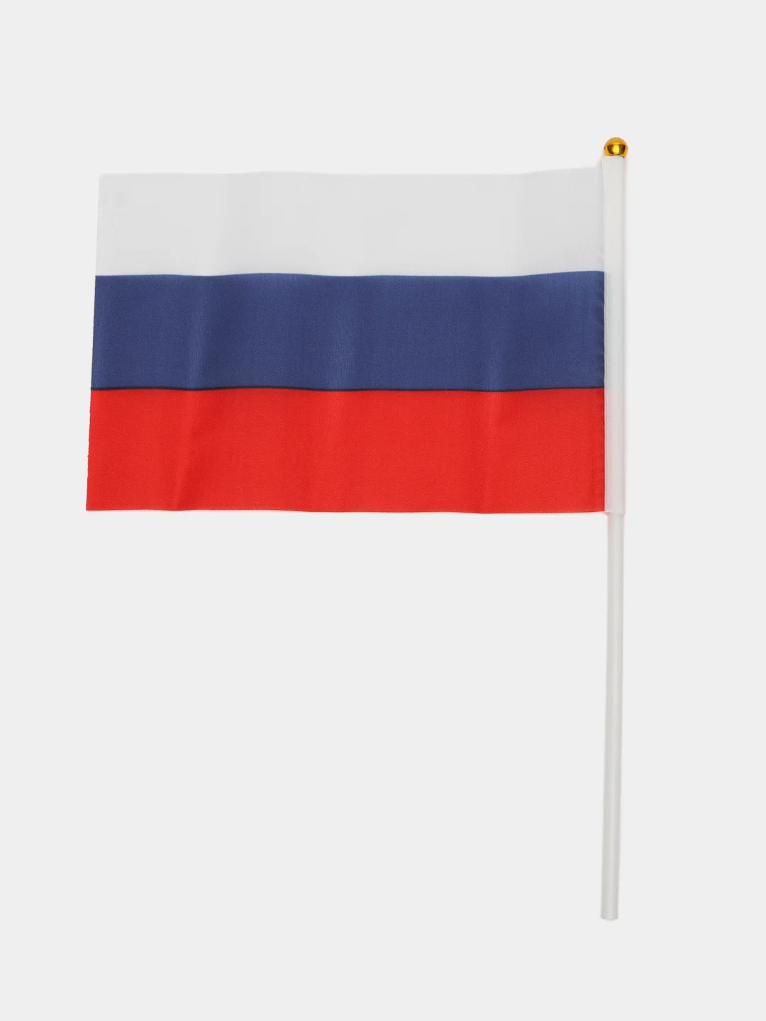 Голубой флаг России / 9 мая, 14 х 21 см, шток 30 см, полиэфирный шёлк