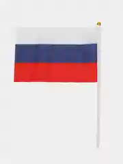Голубой флаг России / 9 мая, 14 х 21 см, шток 30 см, полиэфирный шёлк