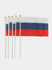 Голубой флаг России / 9 мая, 14 х 21 см, шток 30 см, полиэфирный шёлк