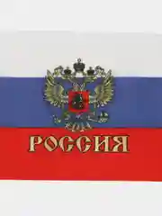 Голубой флаг России / 9 мая, 14 х 21 см, шток 30 см, полиэфирный шёлк