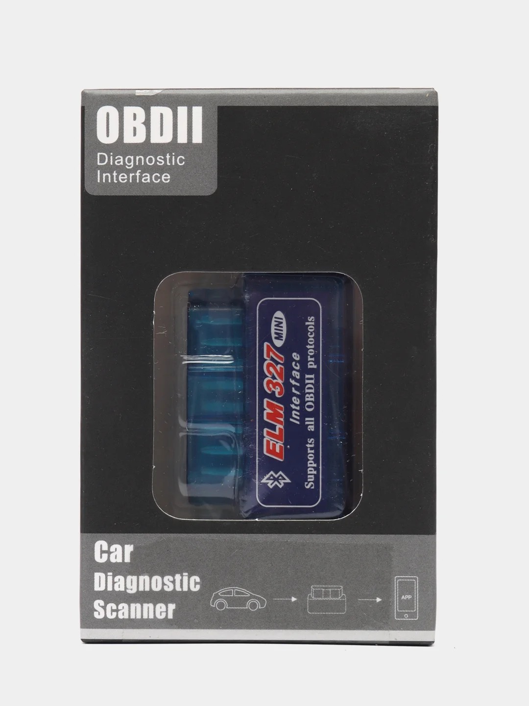 Синий автосканер OBD 2 ELM 327 / ЕЛМ 327 1.5 bluetooth