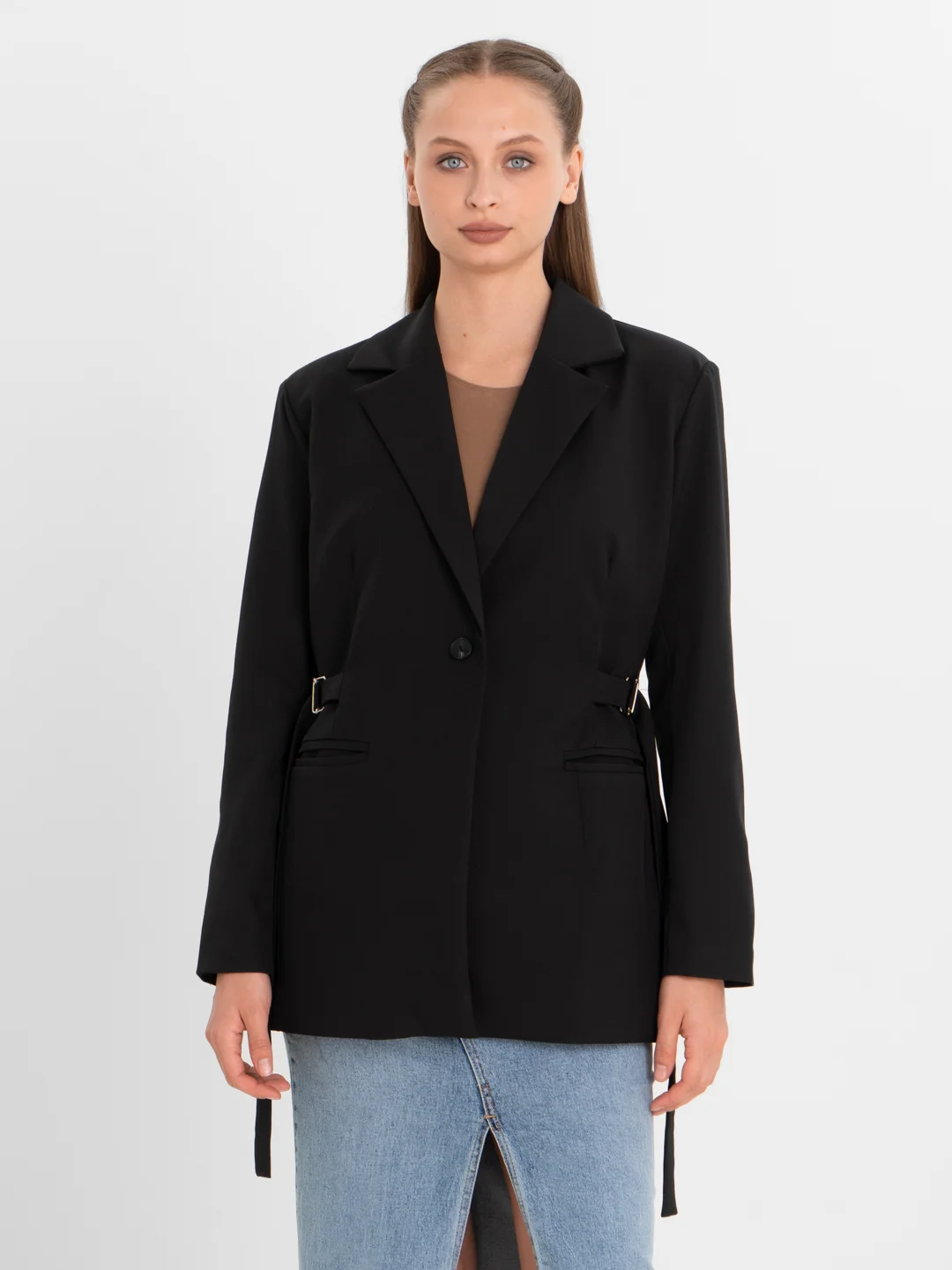 Черный пиджак женский oversize / Пиджак оверсайз офисный классический