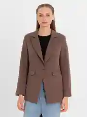 Светло-коричневый пиджак женский oversize / Пиджак оверсайз офисный классический