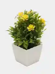 Лимонный искусственный цветок в горшке, 14 см