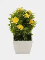 Желтый искусственный цветок в горшке, 14 см