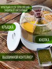 Контейнер-диспенсер для круп, вращающийся