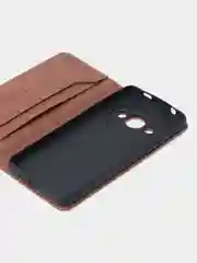Коричневый чехол-книжка GQ для Xiaomi Redmi A3 / Redmi A3x / Poco C61 из высококачественной кожи