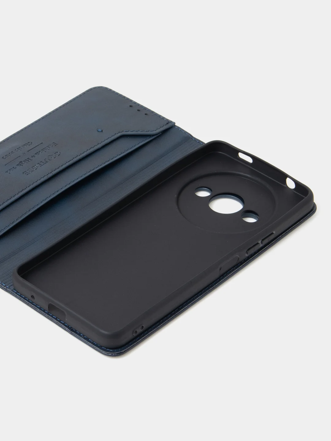 Синий чехол-книжка GQ для Xiaomi Redmi A3 / Redmi A3x / Poco C61 из высококачественной кожи