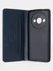 Синий чехол-книжка GQ для Xiaomi Redmi A3 / Redmi A3x / Poco C61 из высококачественной кожи