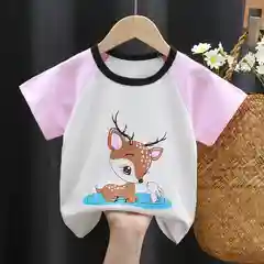 Розовый футболка детская для мальчика и девочки