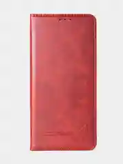 Красный чехол-книжка для Xiaomi Redmi Note 13 (4G) из высококачественной искусственной кожи