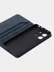 Синий чехол-книжка для Xiaomi Redmi Note 13 (4G) из высококачественной искусственной кожи