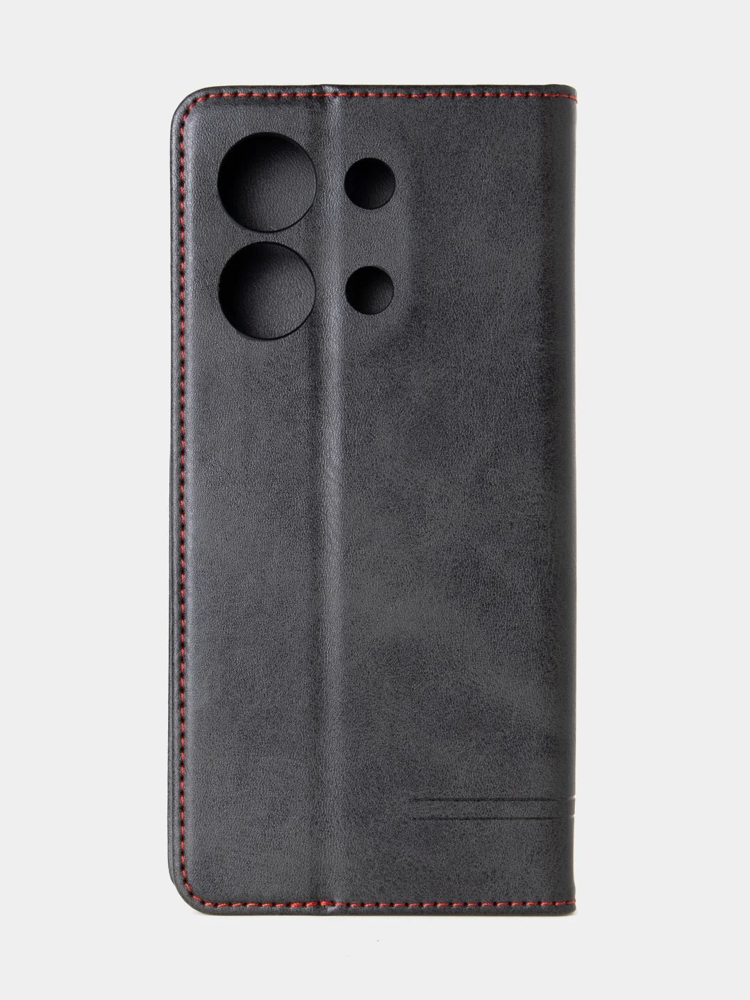 Черный чехол-книжка для Xiaomi Redmi Note 13 (4G) из высококачественной искусственной кожи