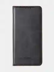 Черный чехол-книжка для Xiaomi Redmi Note 13 (4G) из высококачественной искусственной кожи