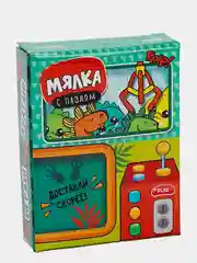 Бирюзовый мялка - антистресс с пазлом Котики, Панда, Динозавр