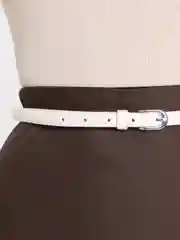 Белый ремень женский, тонкий, классический из экокожи